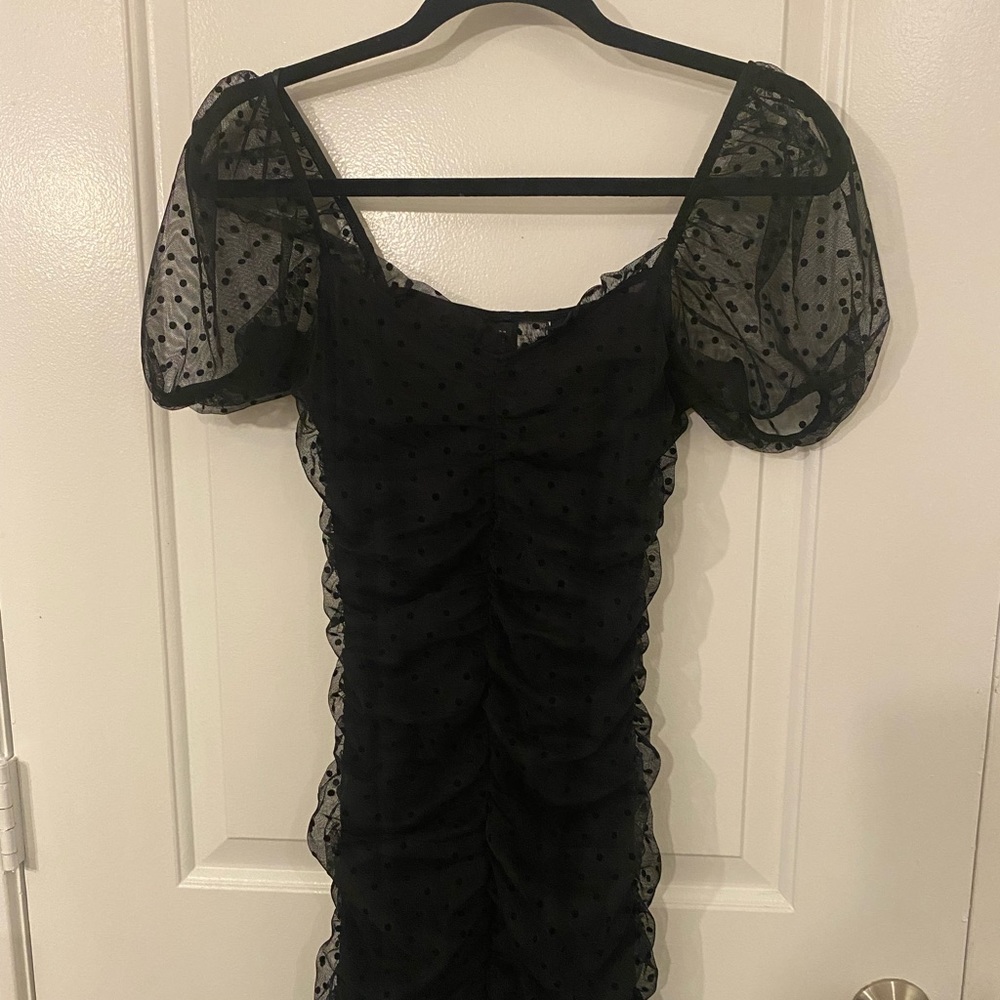 Mesh Ruched Mini Dress 🖤